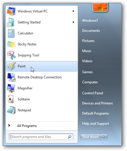 Windows 7 Start Menu