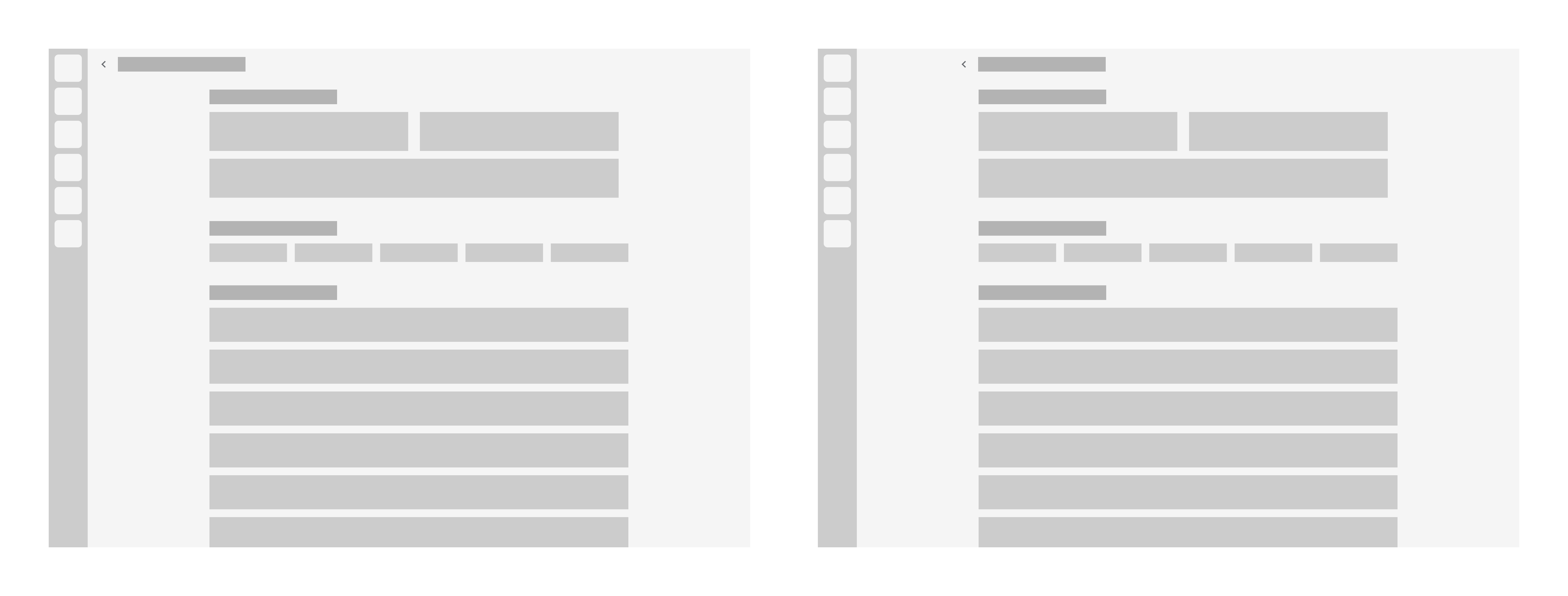 Two screens displaying the layout above