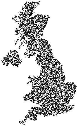 random points from binary image