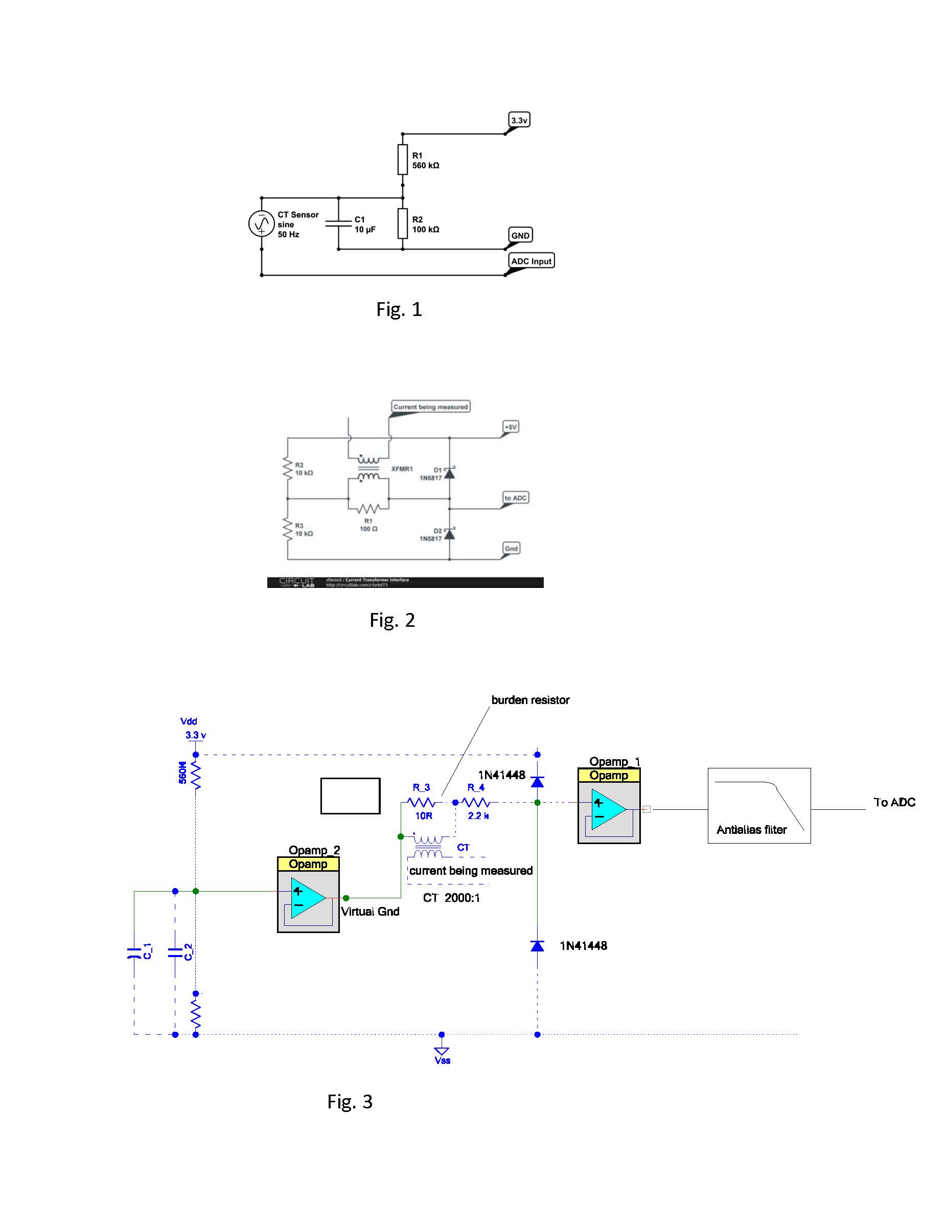 AC measurement with CT - Input circuit 