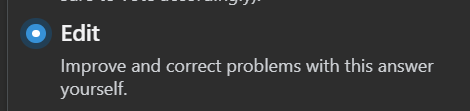 image of option labeled "Edit - Improve and correct problems with this answer yourself"