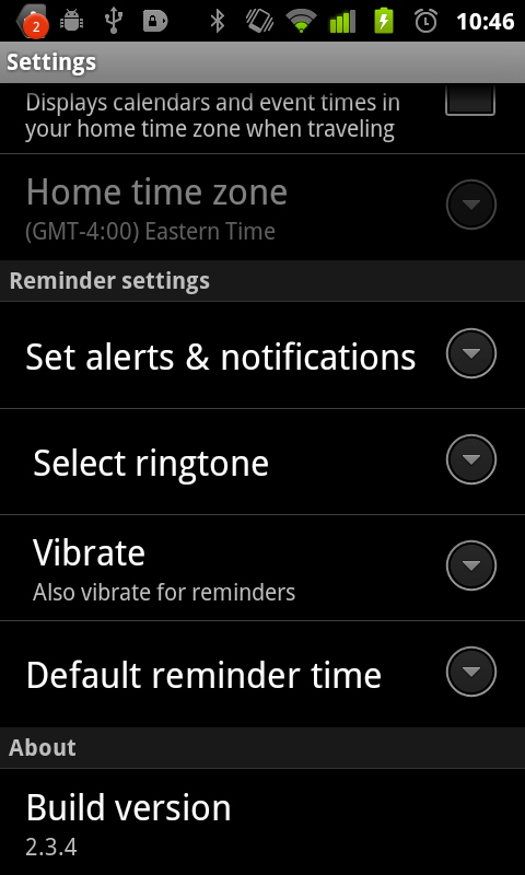 Calendar Settings