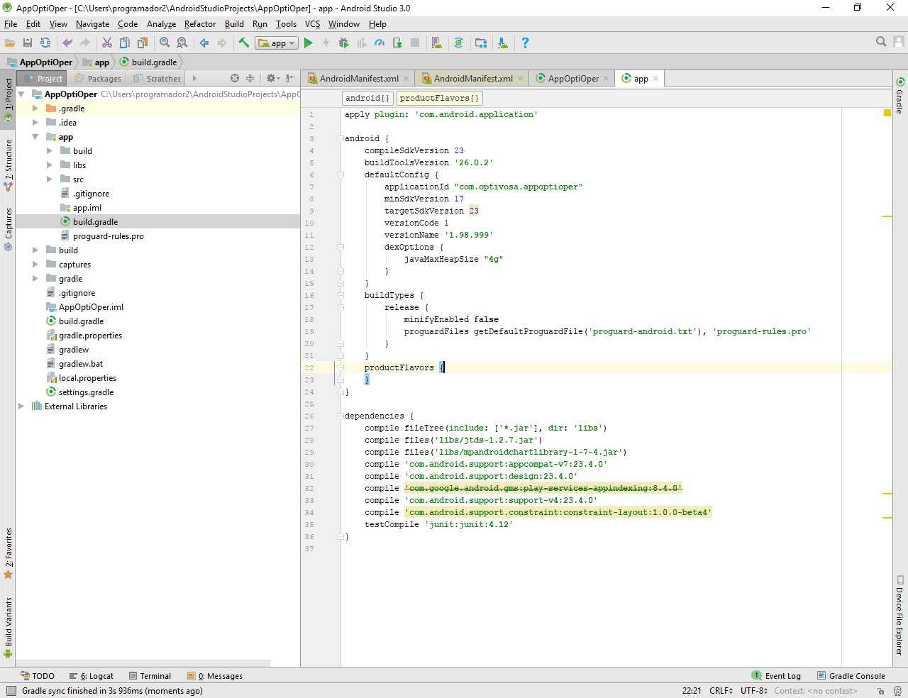 imagen del build.gradle