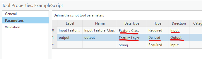 Setting parameters