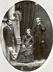 Fr. Mortara with his mother and a brother