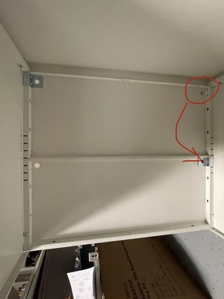 inside of back of cabinet