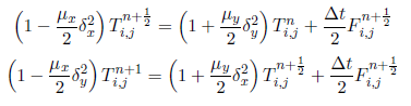 Time-splitting scheme of Peaceman-Rachford