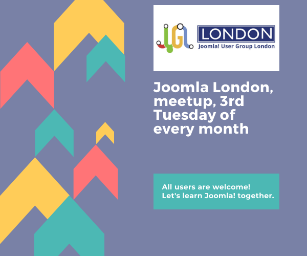 Join us for our monthly Joomla! user group meetup