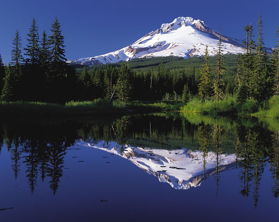 Mount Hood reflected in Mirror Lake, Oregon