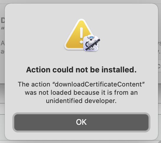 Action Installer Error