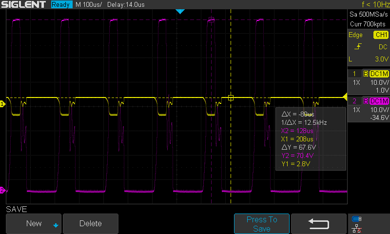 PWM of motor without Schottky or snubber