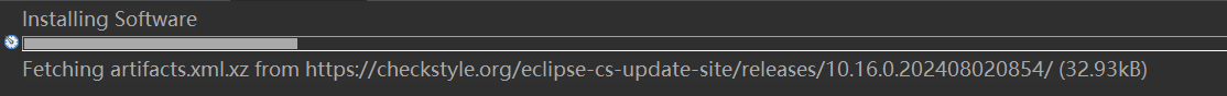 progress bar when installing checkstyle