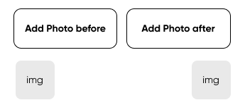 Two buttons for capturing "before" image, and capturing "after" image