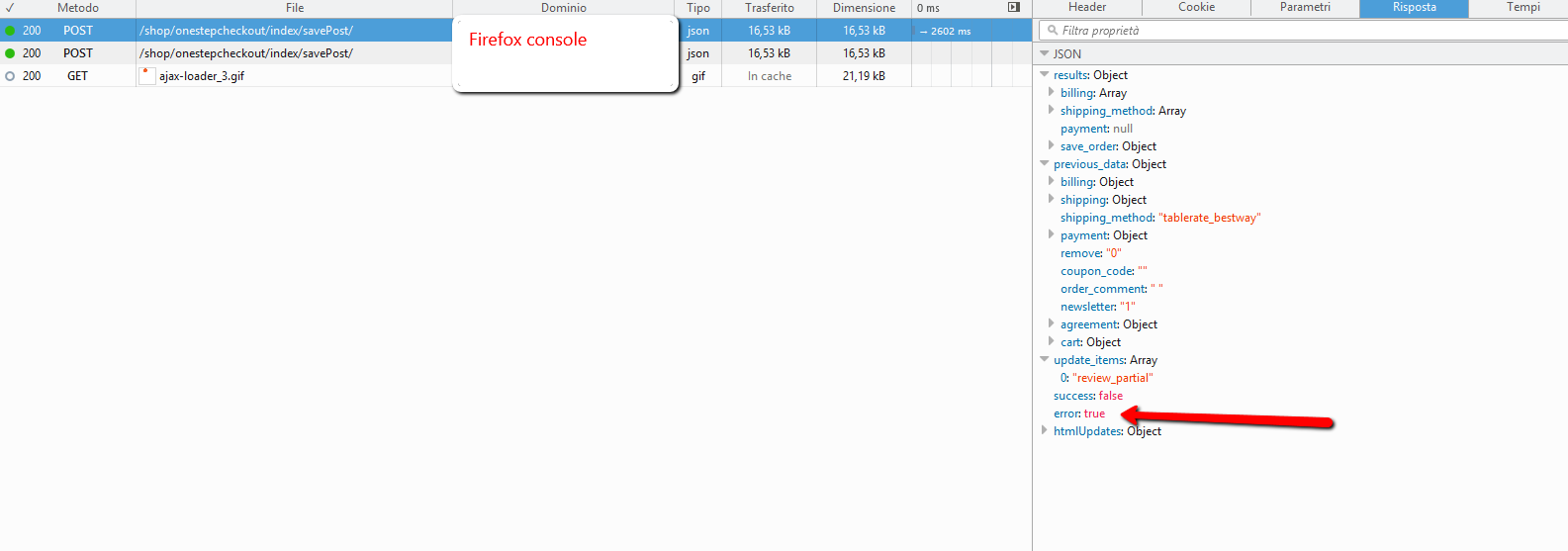 Firefox console