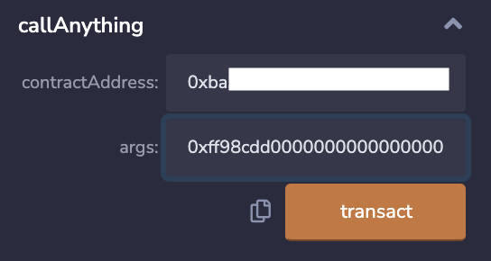 Making transaction from Remix