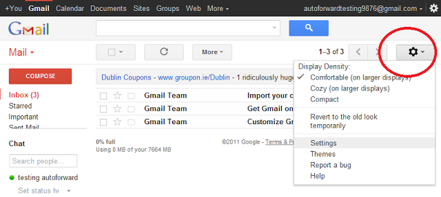 Where's gmail settings wheel?!