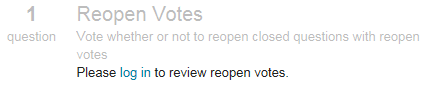Reopen Votes … 1 question