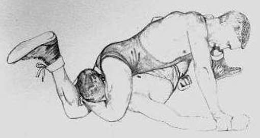 Illustration of the reverse figure 4 headscissor