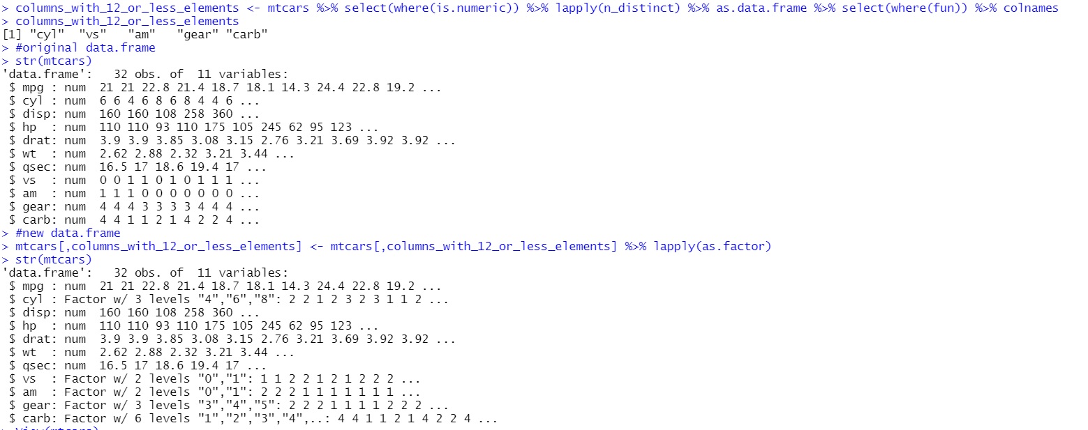 Dataframe antes y después