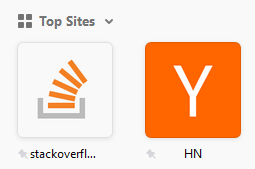 Screenshot Top Sites in Firefox with an icon for Stack Overflow