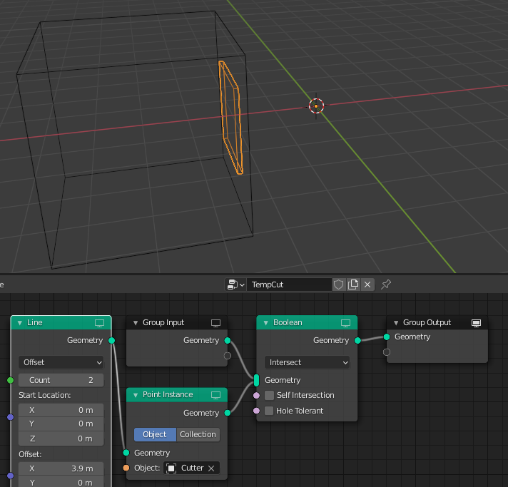 Intersect with line of cube instances