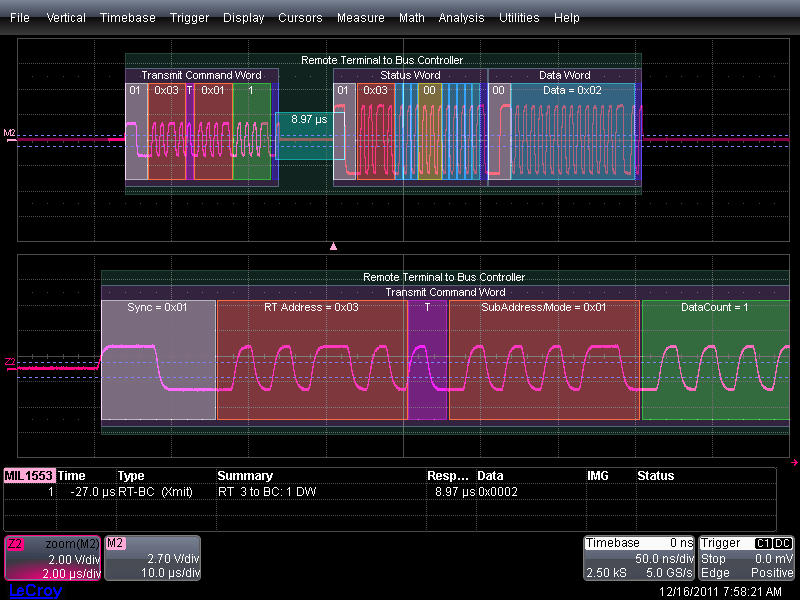 1553 Bus differential signal trace