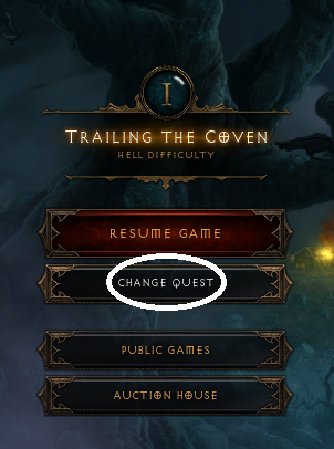 Menu button in the main menu