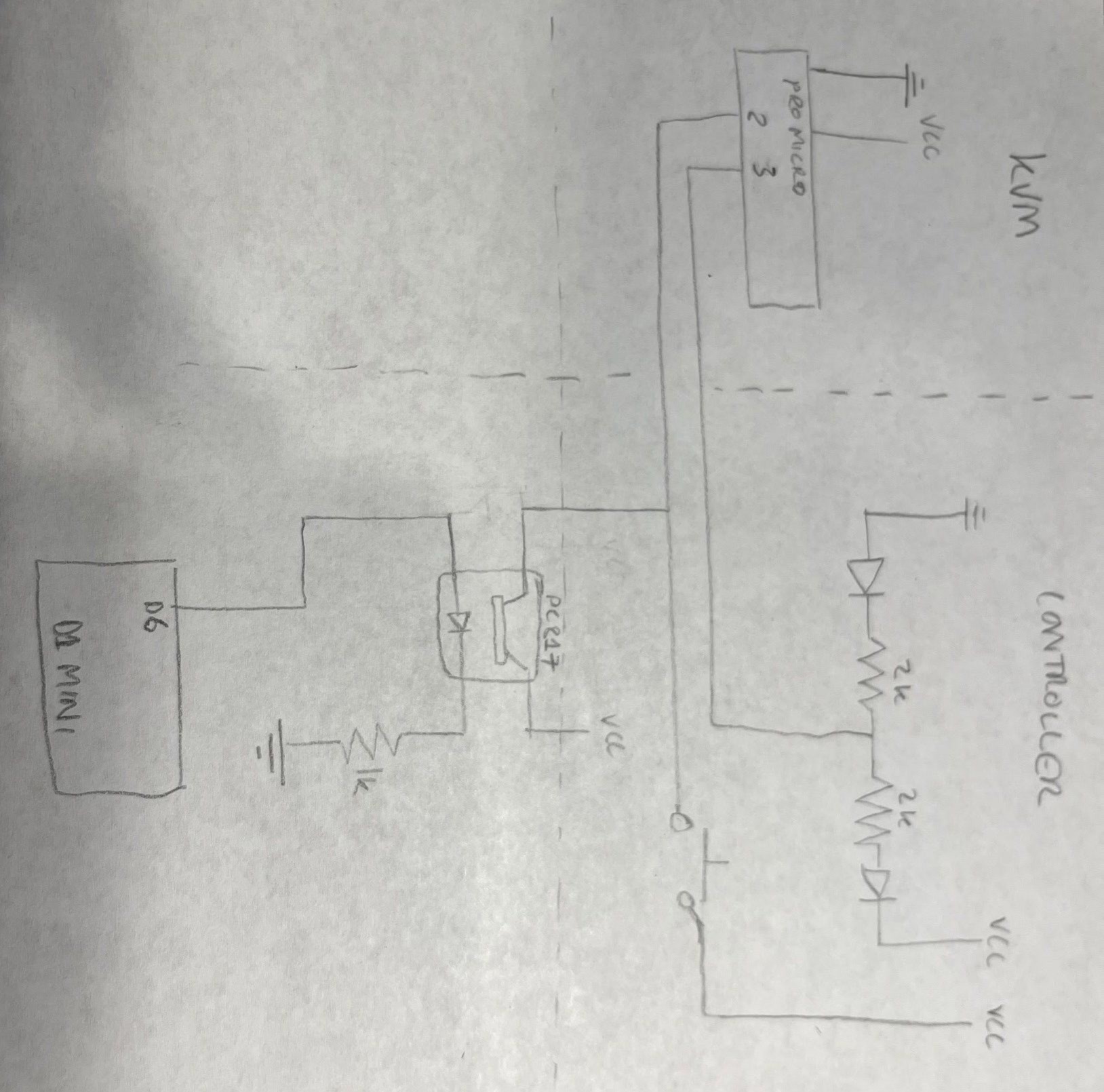 added optocoupler for button