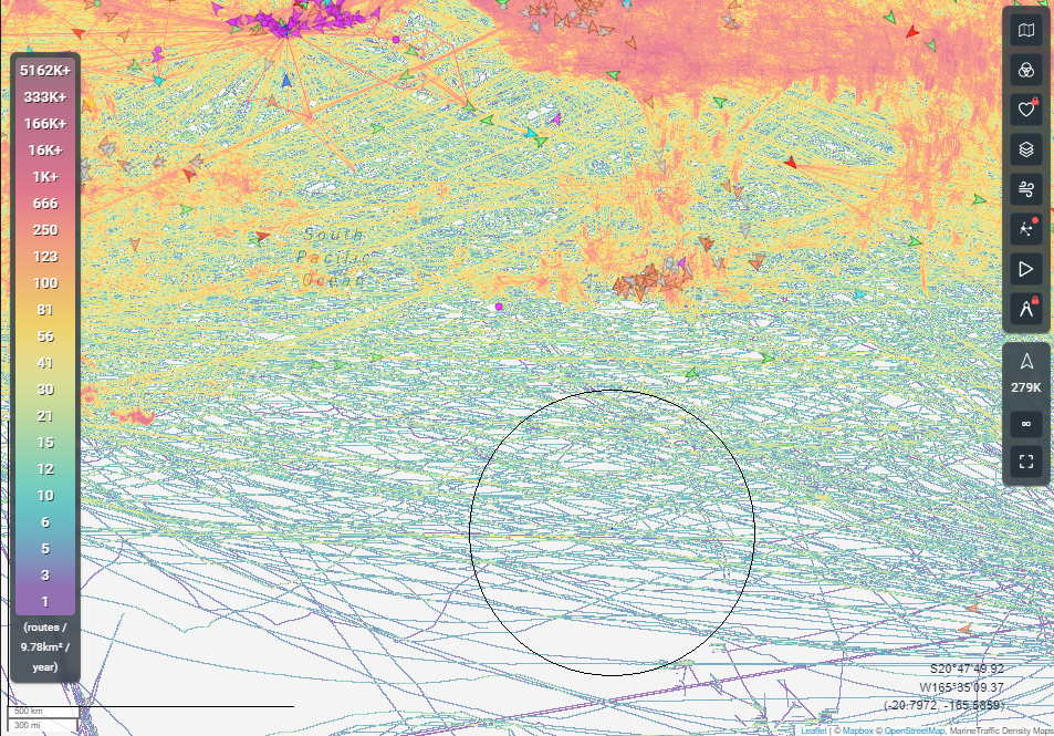 2000km circle at point nemo