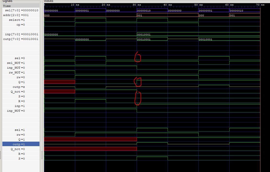 Circuit test in GTKWave