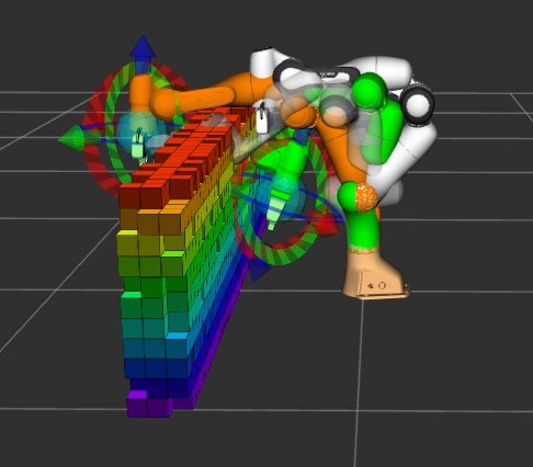 The robot passing through the collision object during motion planning.