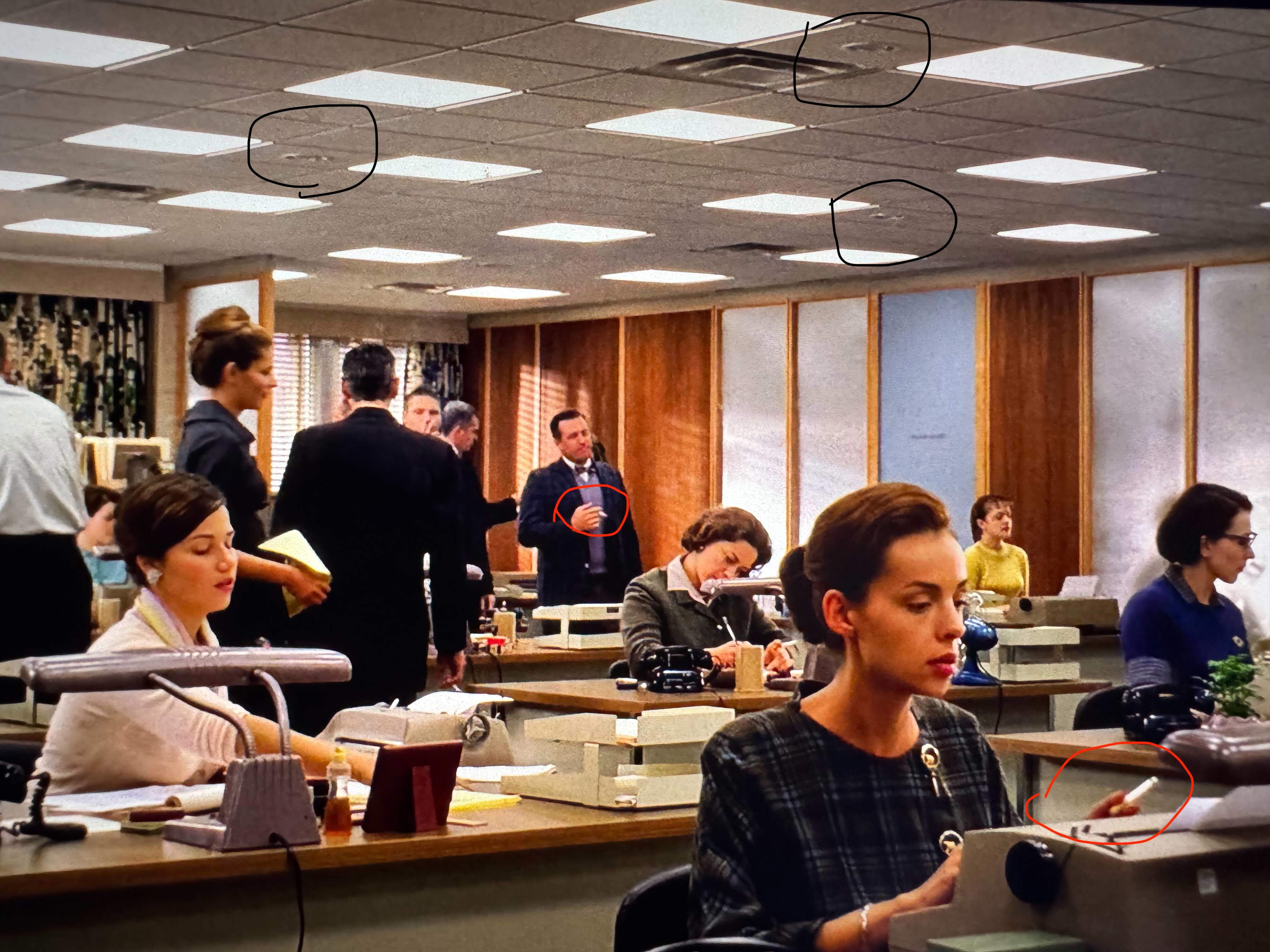 image of smoke alarms in Mad Men