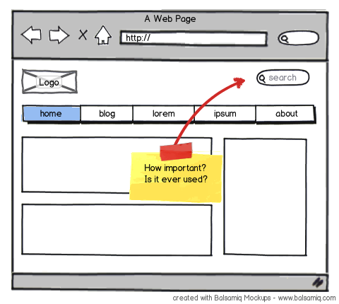 a mockup of a standard webpage layout