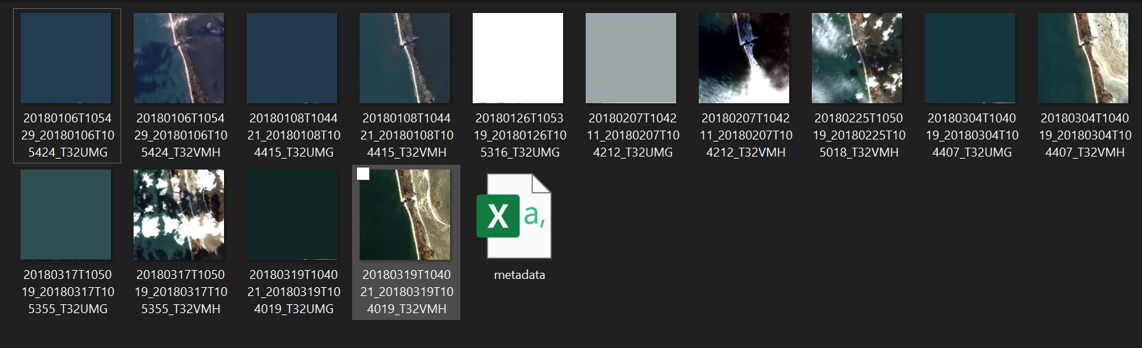 Faulty images, please notice the last five letters in the filenames of both good and bad images