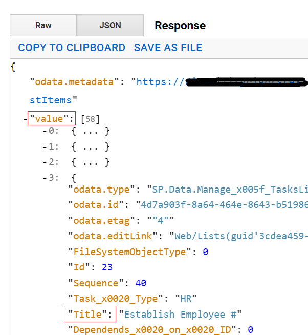 JSON Response