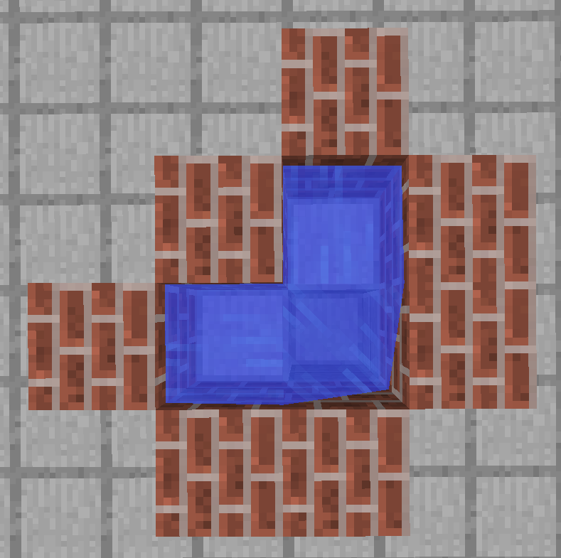 A water source block not forming, because there is air below it