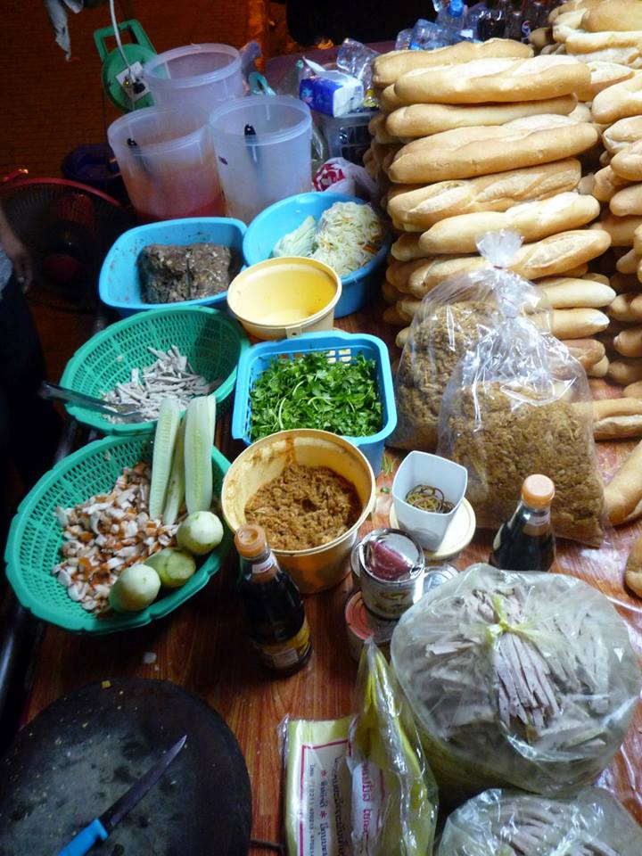 Laotian baguette stall