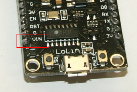 VIN pin on a 8266 development board