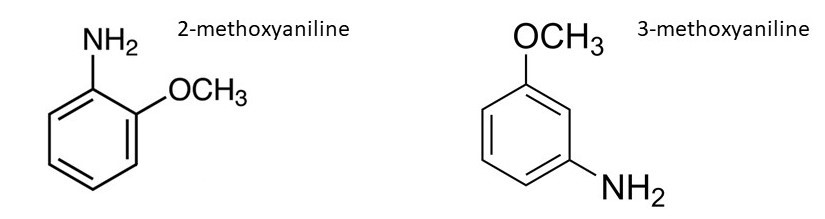 Structures of 2- and 3-methoxyanilines