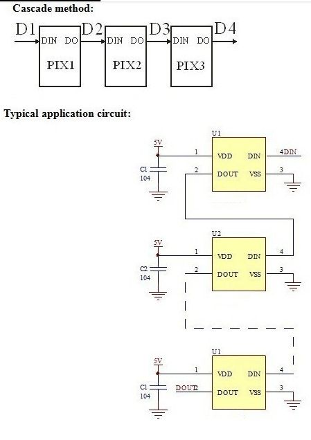 Individually addressable LEDs connection