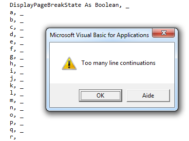 Compile error: too many line continuations