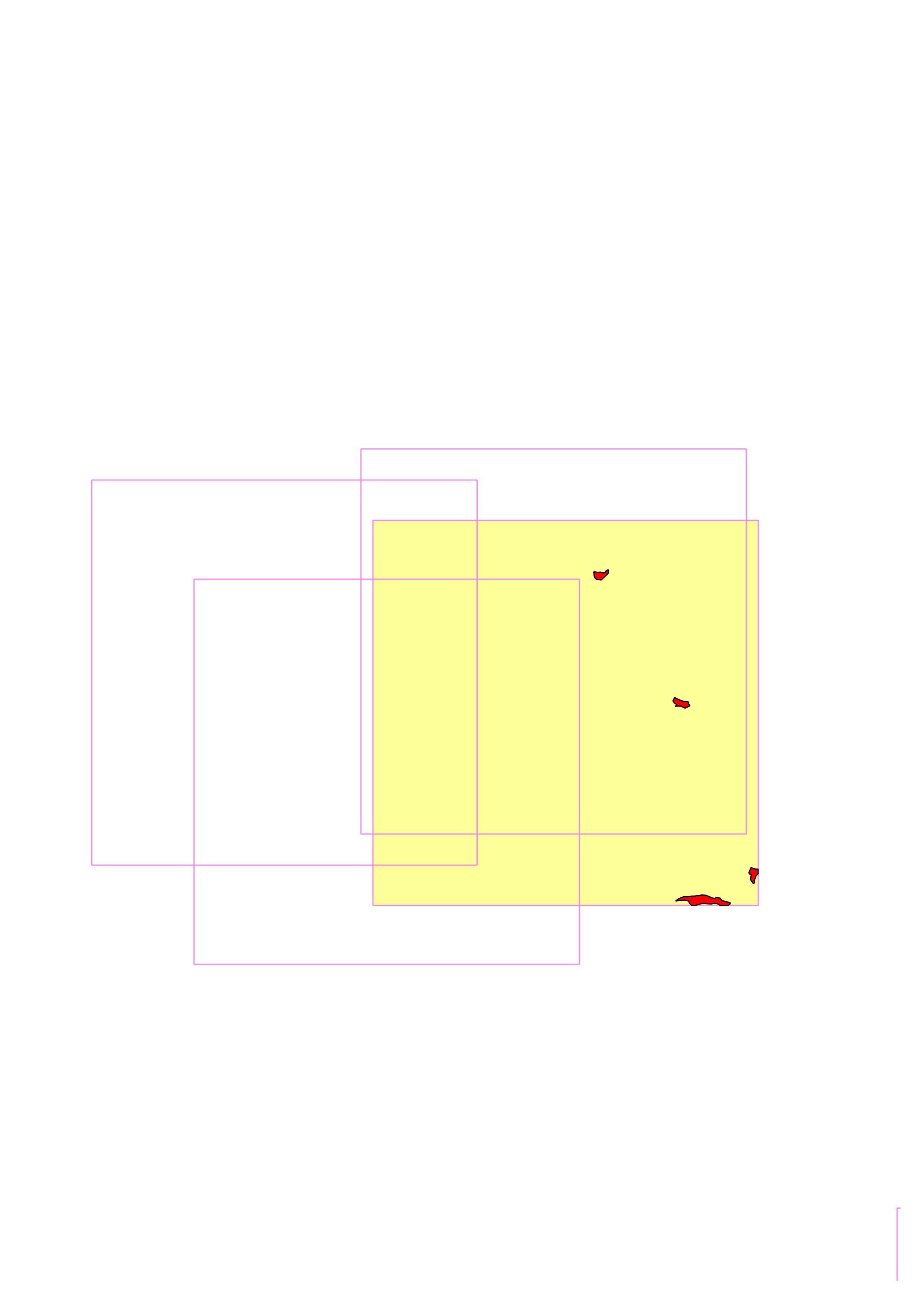 Figure 2: Clipped land use but only few polygons were clipped (red polygons)