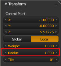 curve point tranform properties