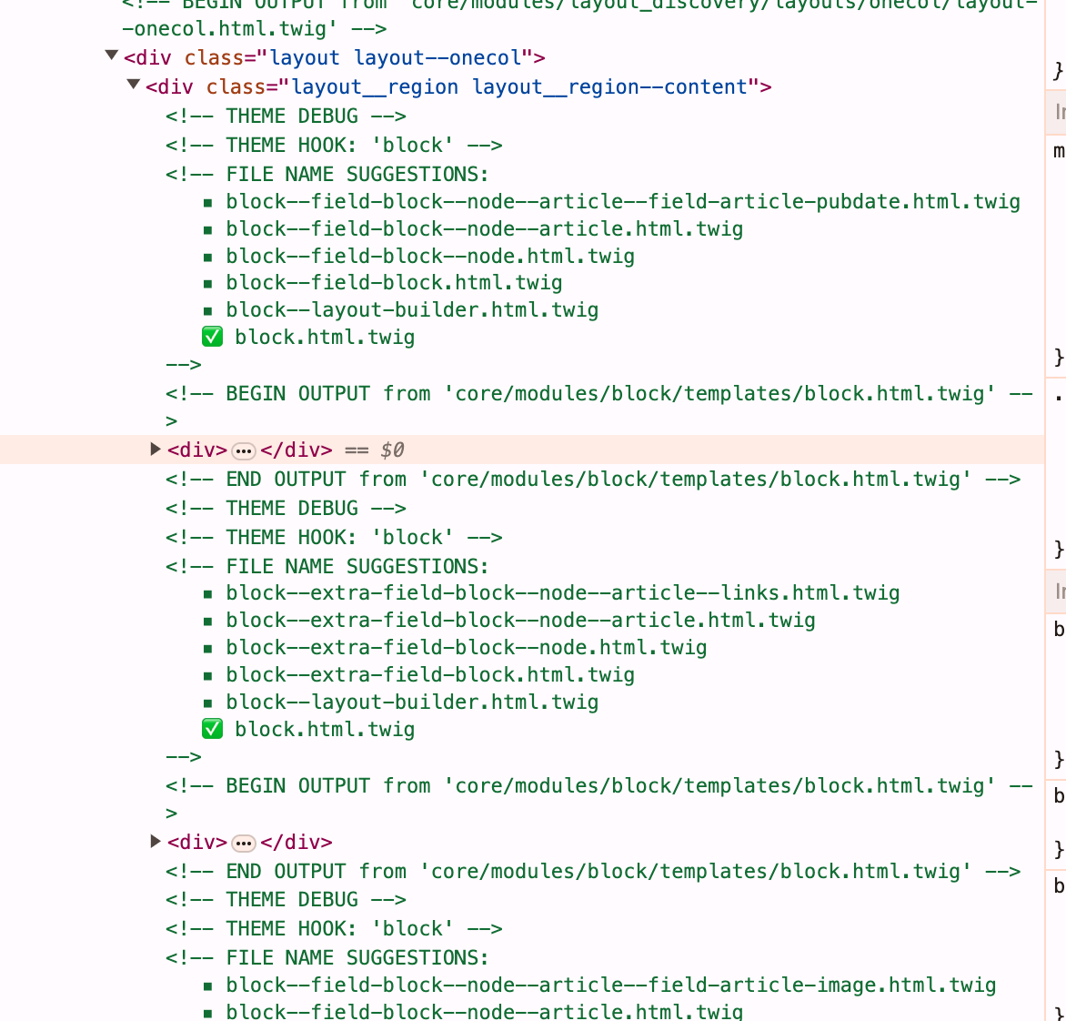 Layout builder enclosing divs