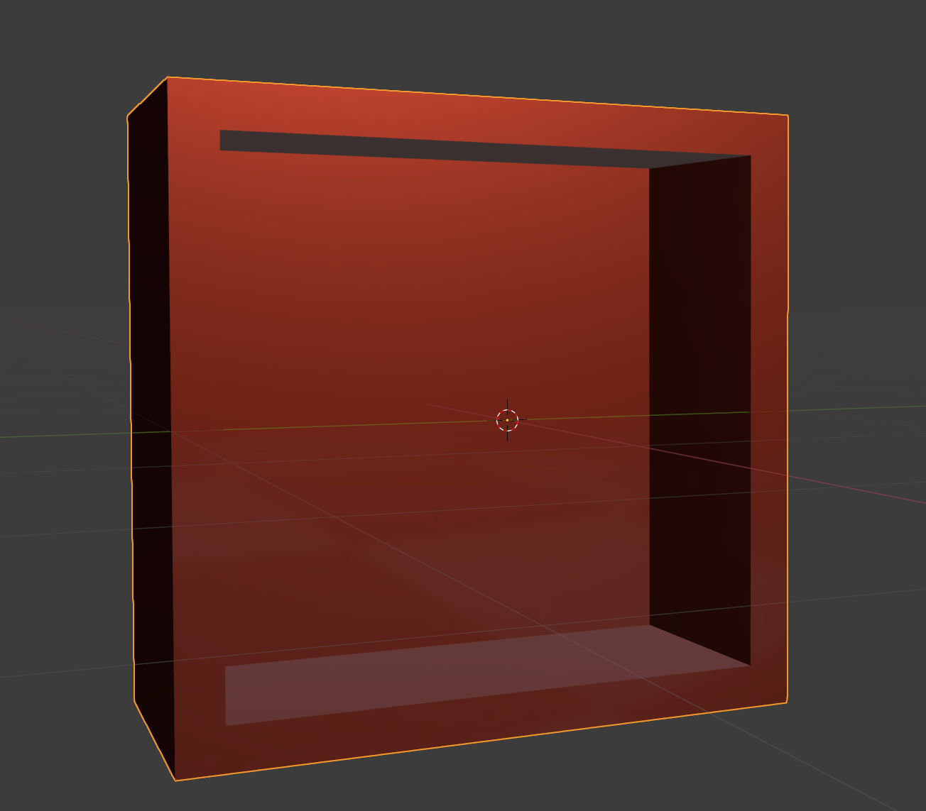 Half a cube with a solidify modifier