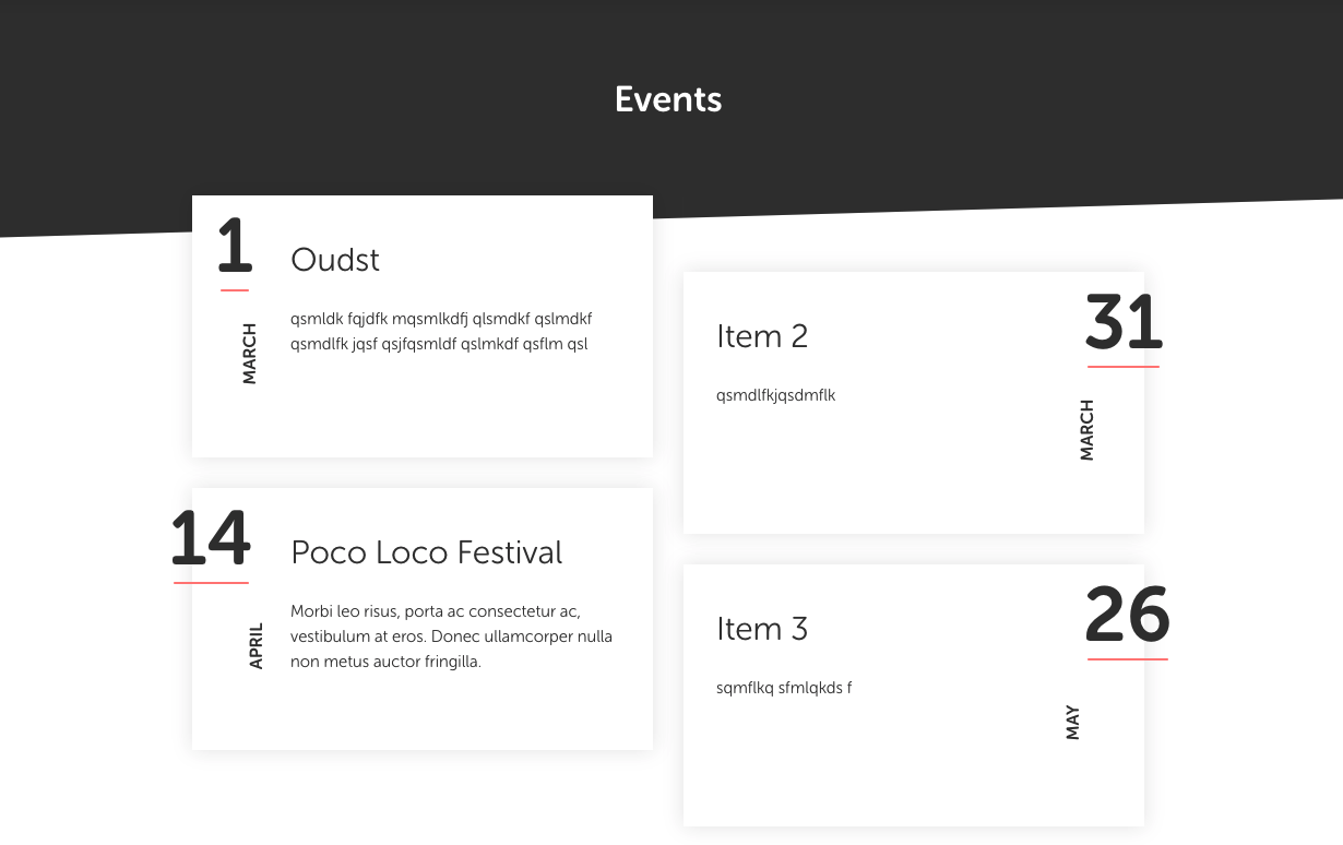 Events page