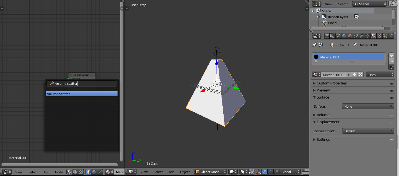 searching for the volume scatter node