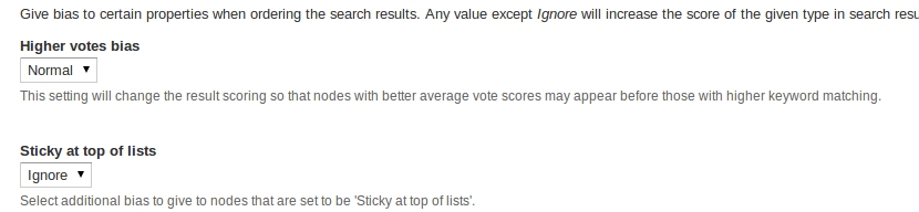 Screenshot of Voting API solr bias settings