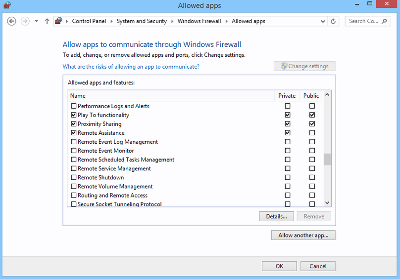 Firewall config