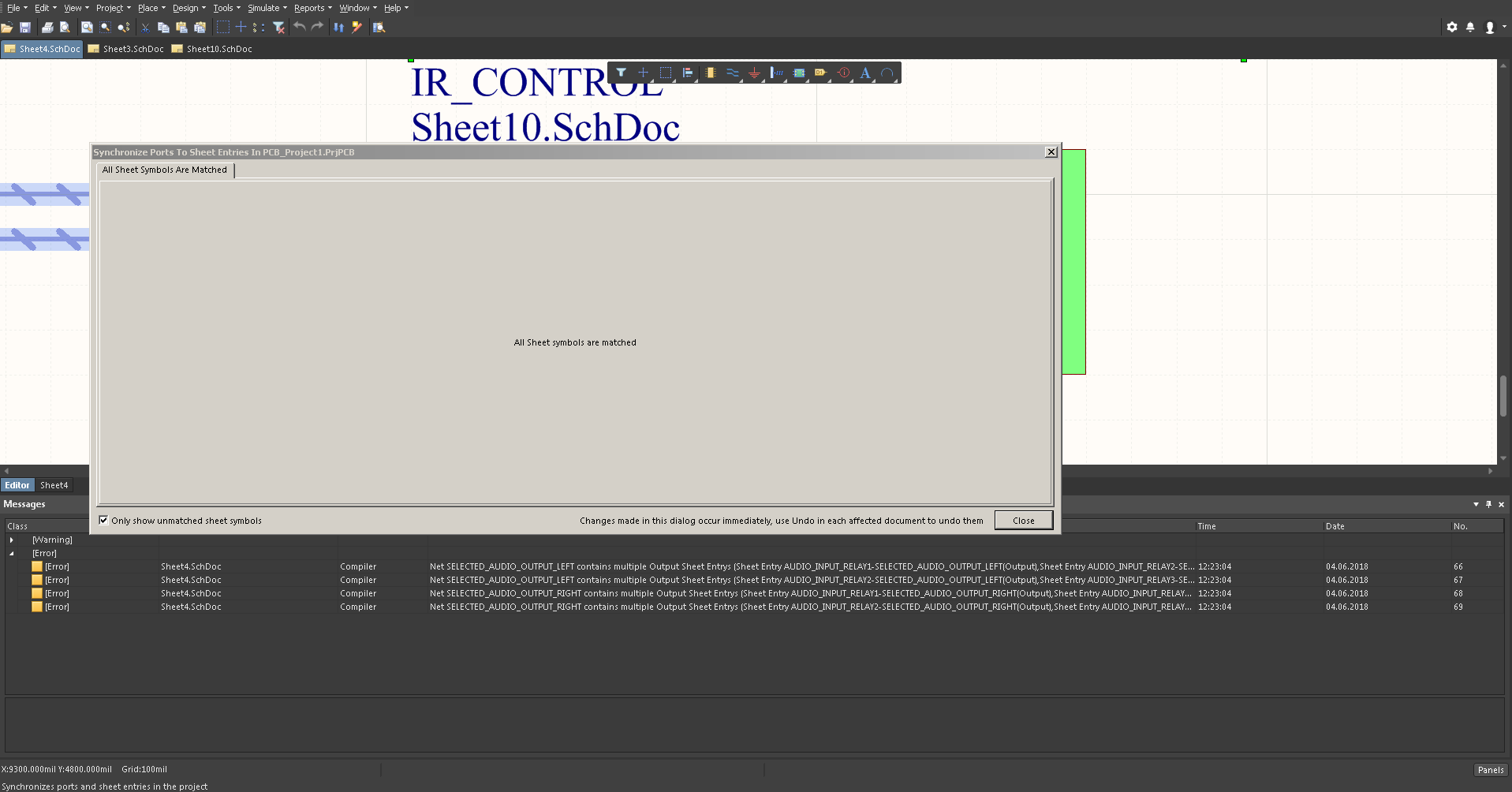 Sync ports to sheet entries